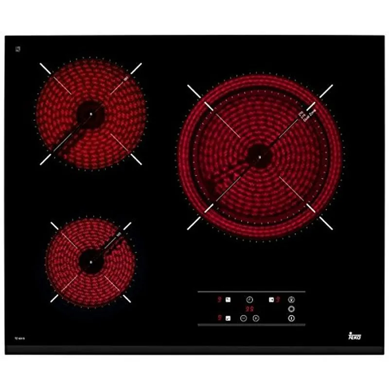 Piastra in vetroceramica a 3 zone smussata nera Teka TZ 6315