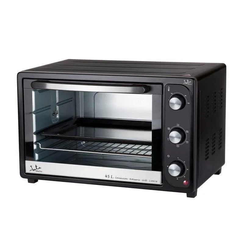 Fornetto Elettrico Jata HN945 Pulizia Manuale 45L 2000W 4 Funzioni Nero Argento