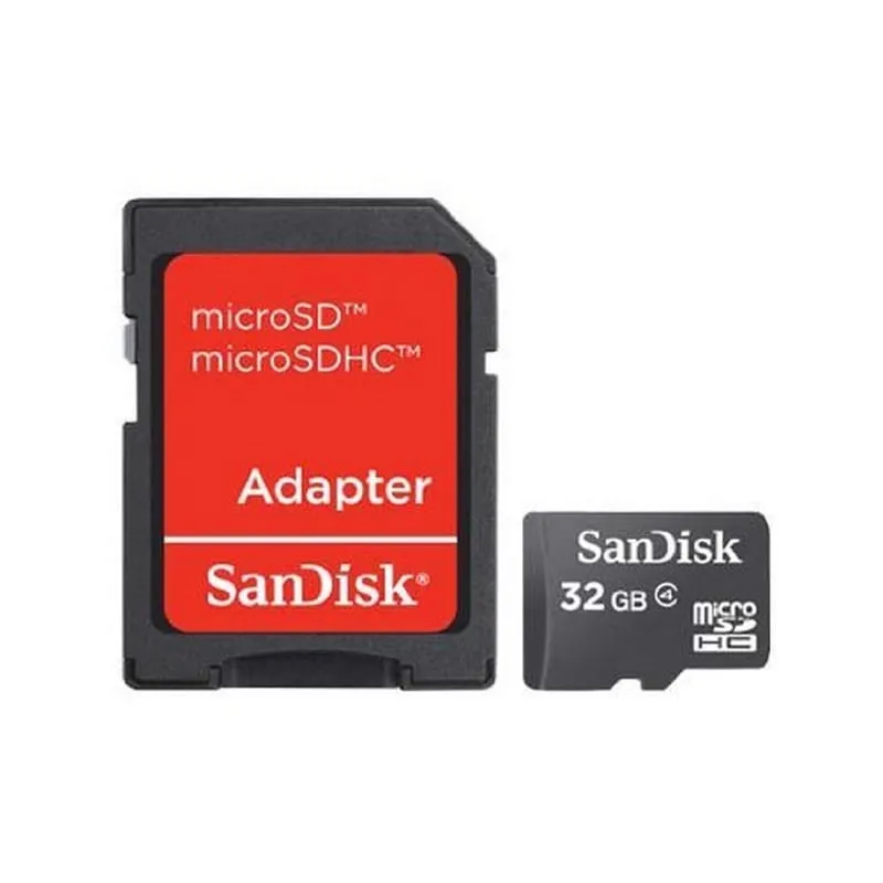 Adattatore SanDisk MicroSDHC da 32 GB Classe 4 + SD