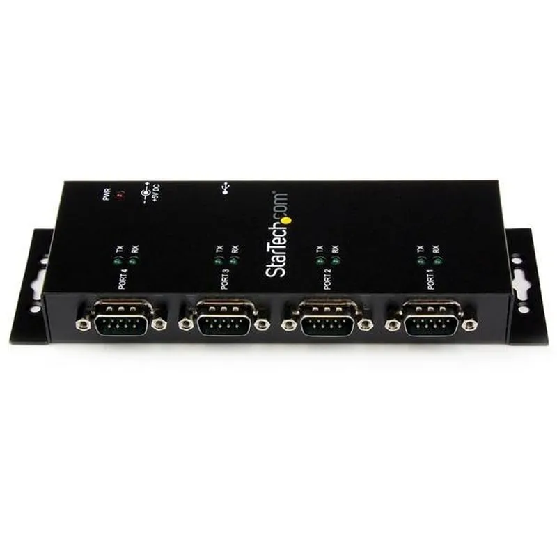 StarTech.com Hub adattatore seriale USB a DB9 RS232 4 porte - Guide DIN industriali e montabile a parete
