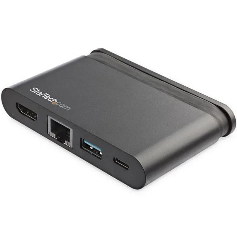 StarTech.com Adattatore multiporta USB C - Dock portatile USB-C con HDMI 4K - Pass-Through PD 3.0 da 100 W, 1x USB-A, 1x USB-C, GbE - Docking station da viaggio per laptop Thunderbolt 3 e USB Type-C - Mac e Windows