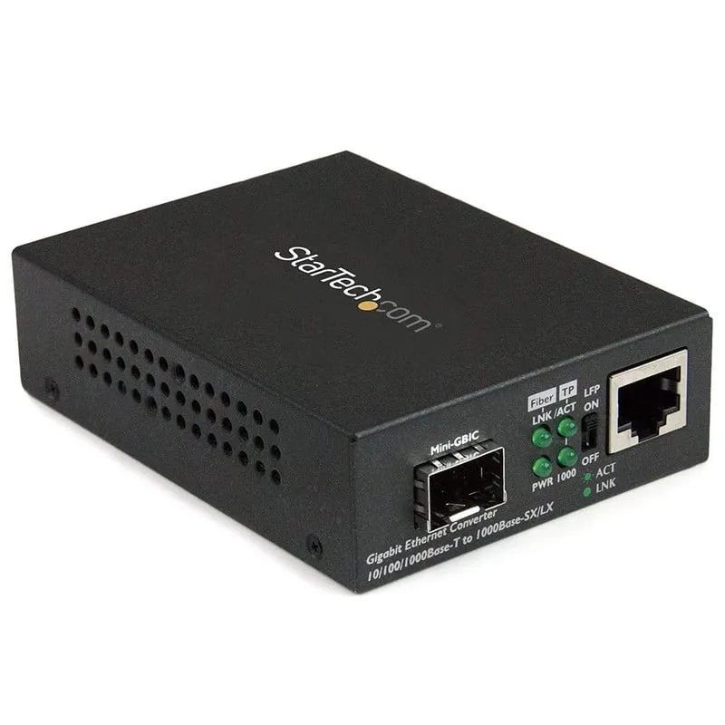 StarTech.com Convertitore multimediale Gigabit Ethernet a Fibra con slot SFP aperto 10/100/1000