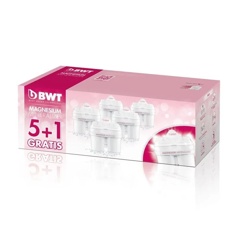 Confezione da 5+1 filtri BWT Magnesium Mineralizer con Longlife Magnesium Mg2+