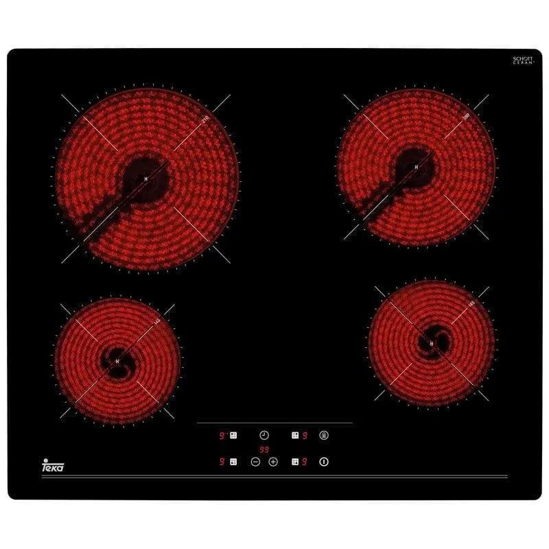 Teka TZ 6415 Piano Cottura in Vetroceramica 4 Zone 60 cm Nero