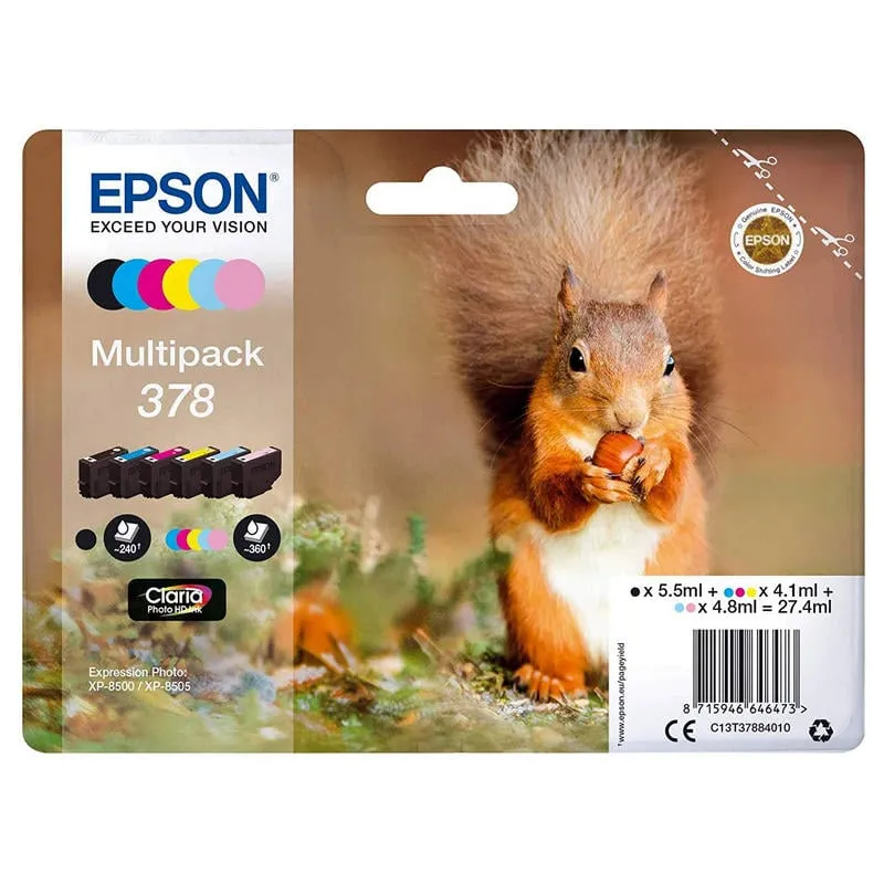 Epson Squirrel Multipack 6-colours 378 Claria Photo HD Ink