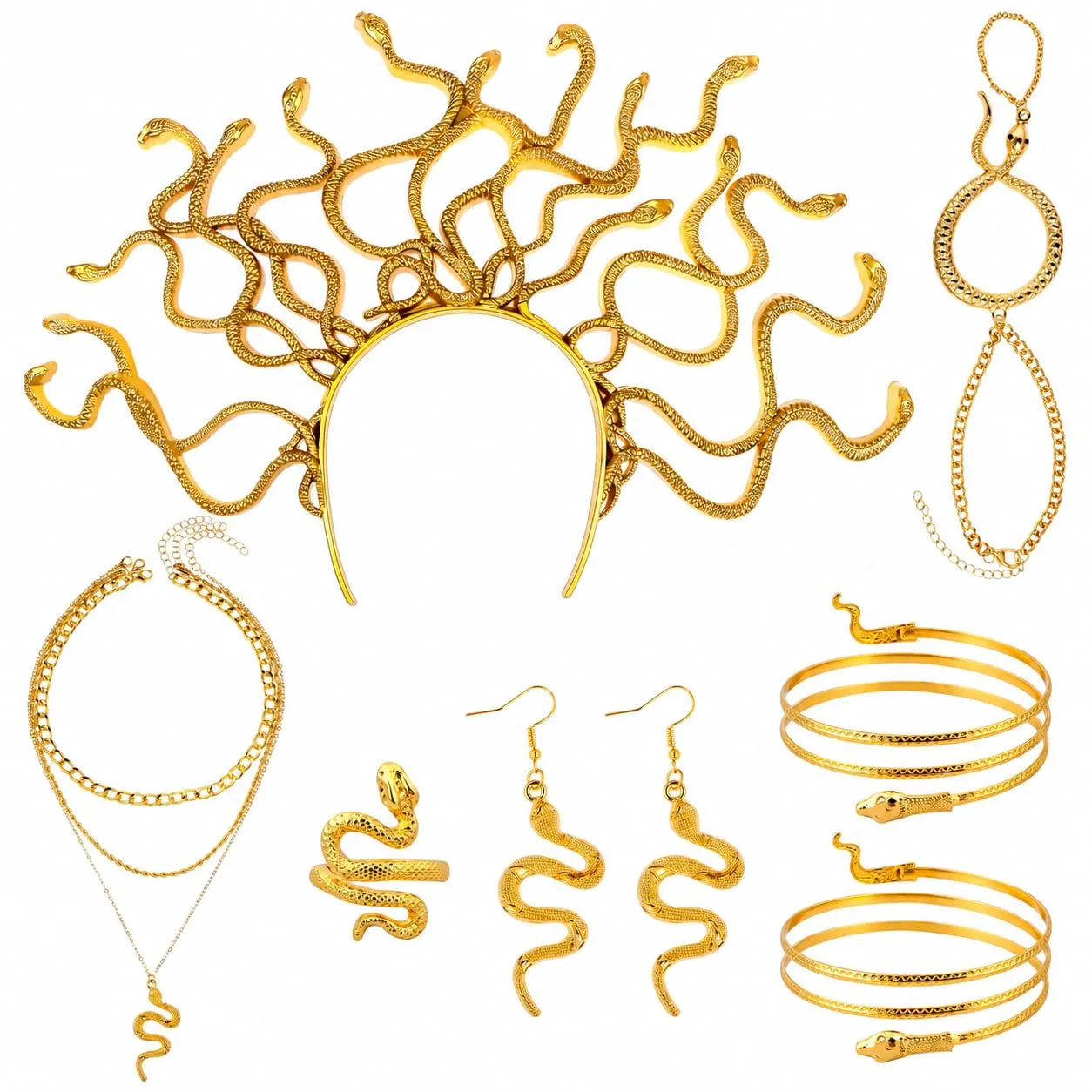 AIGOHOM Medusa, accessori per costume da donna, set di 8 gioielli a forma