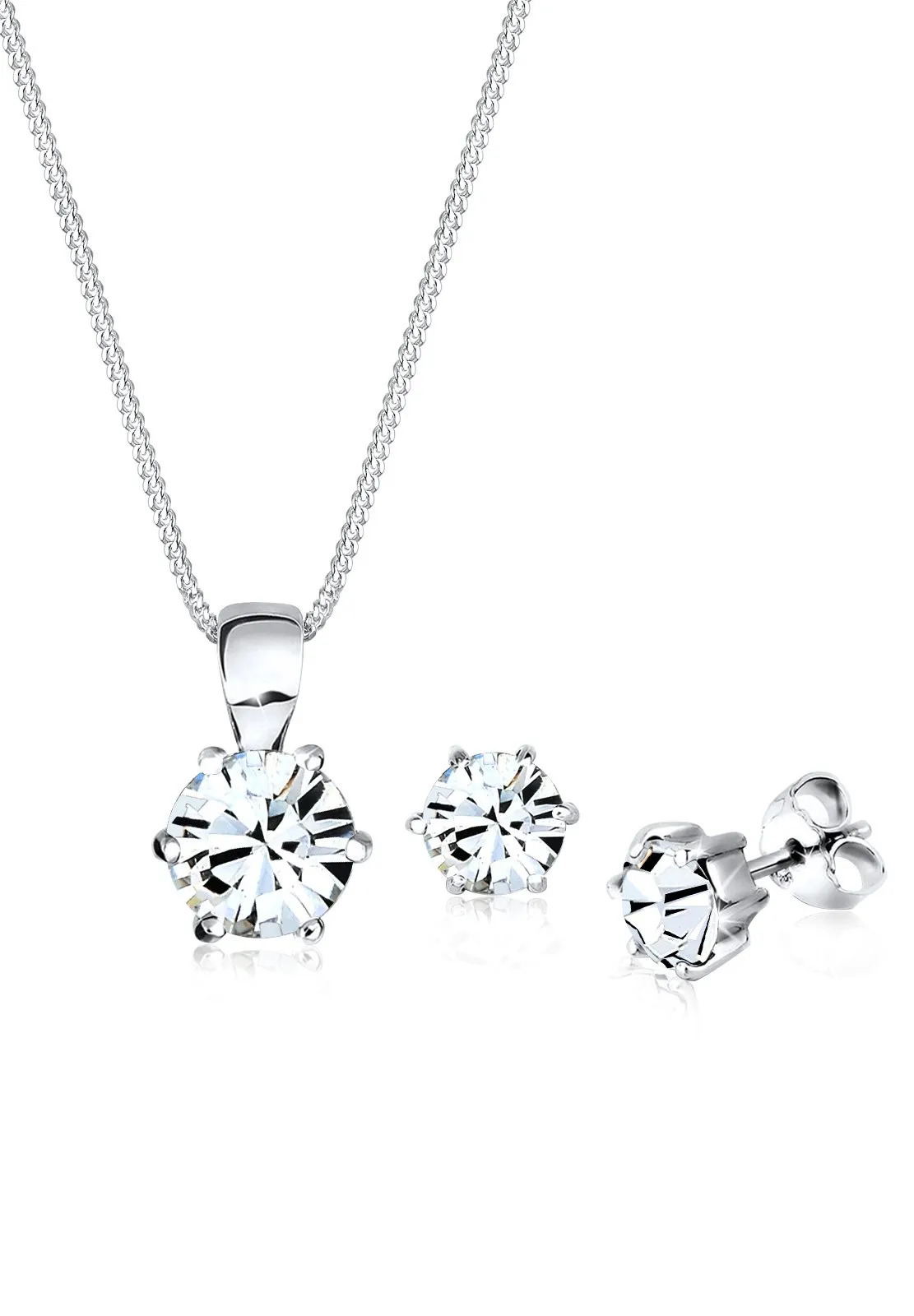 Elli Set di Gioielli Donna Basic con Cristalli in Argento Sterling 925