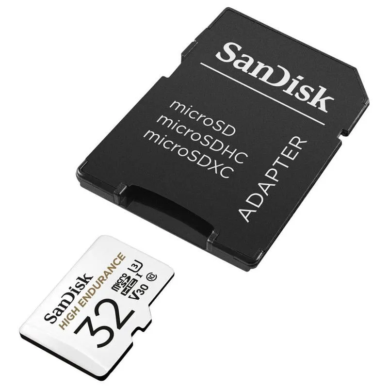SanDisk High Endurance MicroSDHC 32GB Classe 10 U3 V30 UHS-I + Adattatore SD