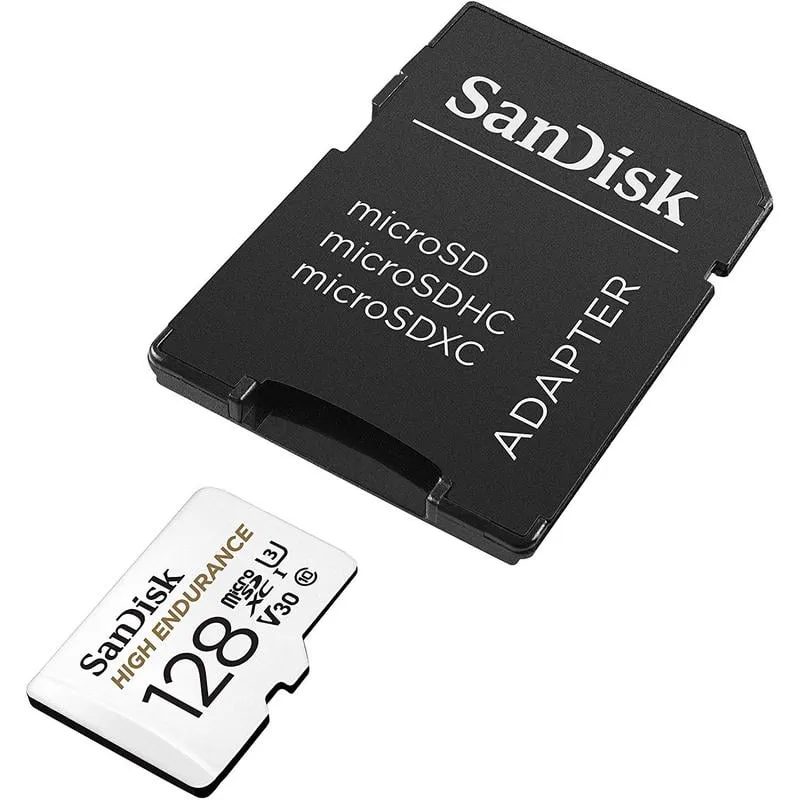 SanDisk High Endurance MicroSDHC 128 GB Classe 10 U3 V30 UHS-I + Adattatore SD