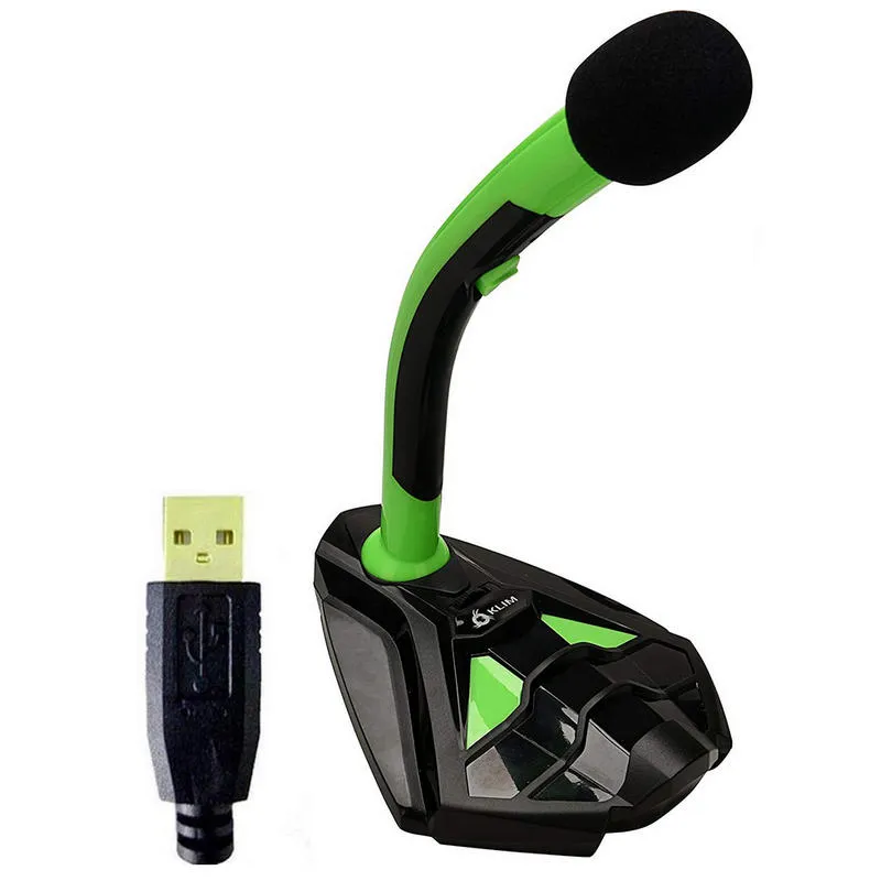 Microfono Klim Voice USB cardioide con filtro audio e LED