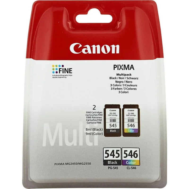 Canon PG-545/CL-546 Multipack cartuccia d'inchiostro 2 pz Originale Nero, Ciano, Magenta, Giallo