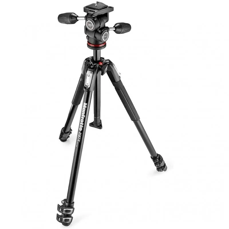 Treppiede in alluminio Manfrotto MK190X3-3W1 con testa a sfera a 3 vie