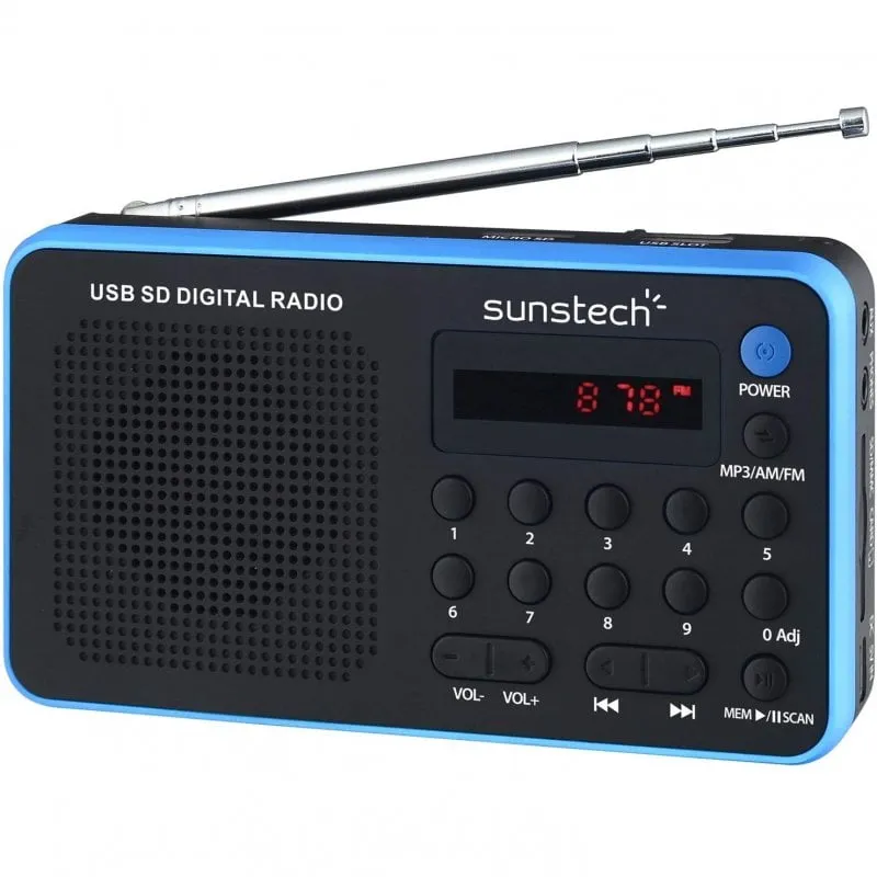 Radio portatile digitale blu Sunstech RPDS32BL