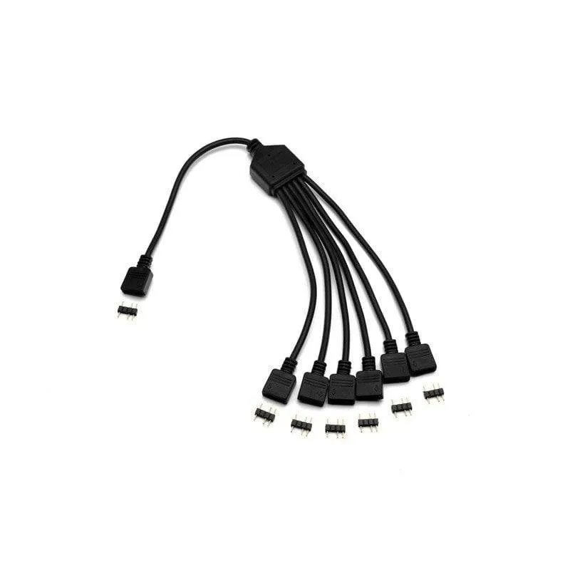 Splitter Cavo RGB EKWB EK-D-RGB 6 Vie Nero in Polimero Cristalli Liquidi