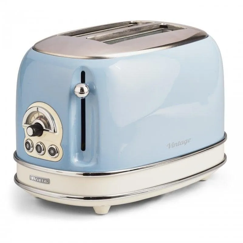 Tostapane vintage Ariete 155/15 2 fessure 810 W 6 livelli Scongelamento Riscaldamento Blu