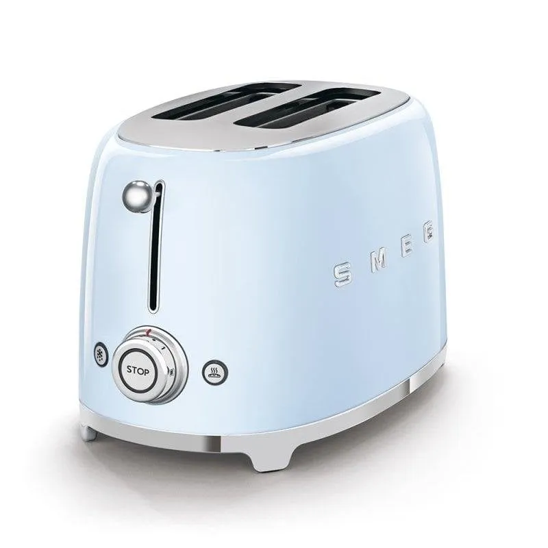 Tostapane vintage Smeg TSF01PBEU 2 fessure 950 W 6 livelli Riscaldamento Scongelamento Blu