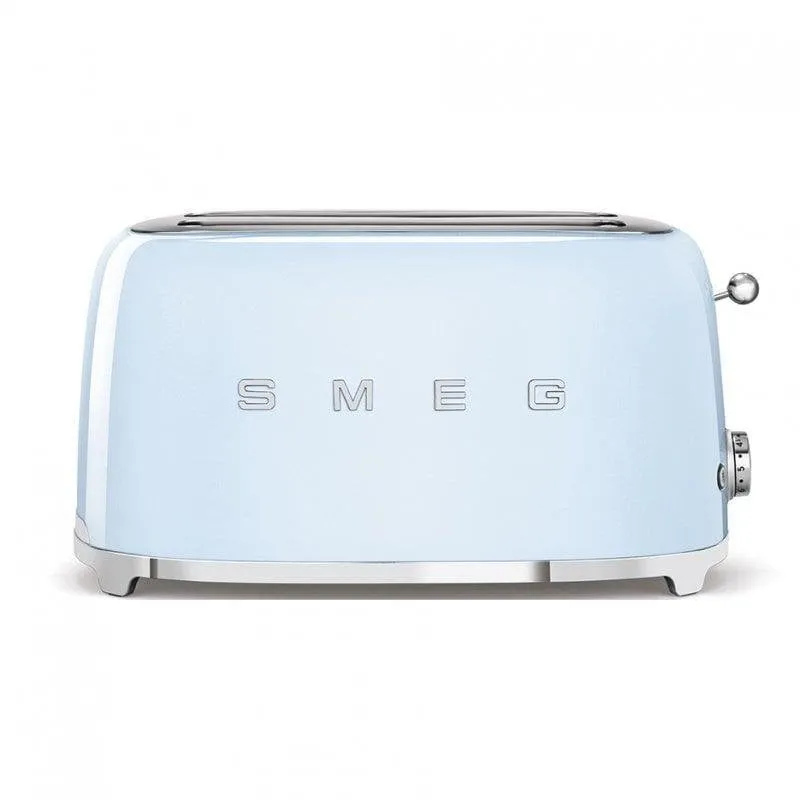 Tostapane vintage Smeg TSF02PBEU 4 fette, 2 fessure lunghe, 1500 W, 6 livelli, blu