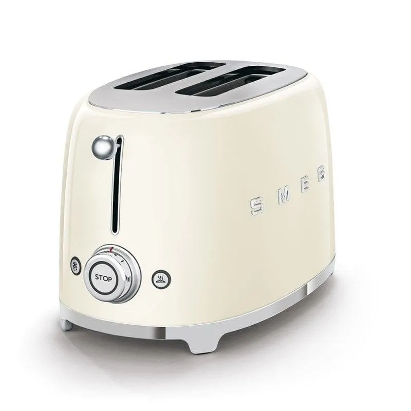 Tostapane vintage Smeg TSF01CREU 2 fessure 950 W 6 livelli Scongelamento Riscaldamento Crema