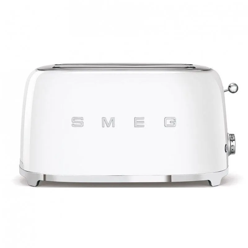 Tostapane vintage Smeg TSF02WHEU 4 fette 2 fessure lunghe 1500 W 6 livelli bianco
