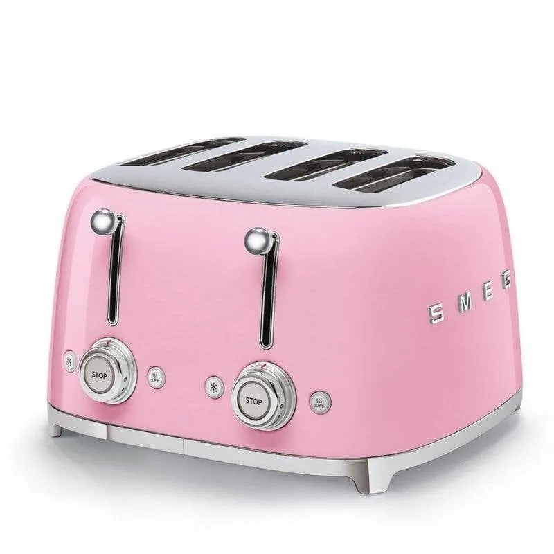 Tostapane vintage Smeg TSF03PKEU 4 fessure lunghe 2000 W 6 livelli Rosa