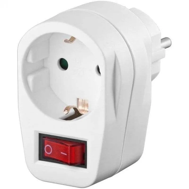 Multipresa Goobay 68906 1 presa con interruttore e protezione bianco
