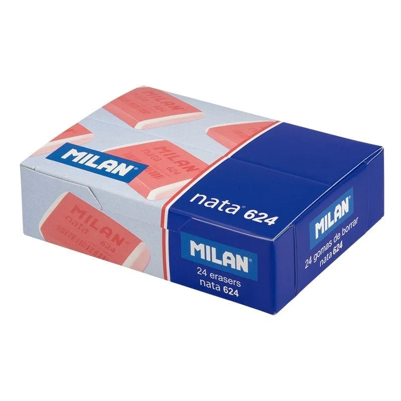 Scatola Milan da 24 gomme da cancellare color crema 624 bianche