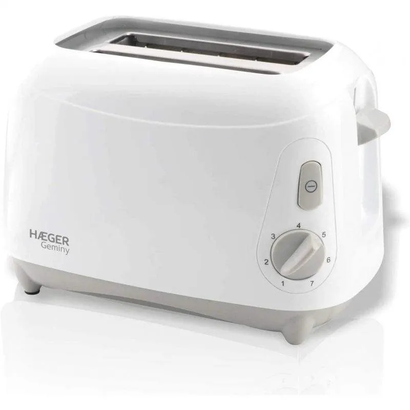 Tostapane Haeger Geminy 2 Fessure Lunghe 900 W 7 Livelli Bianco