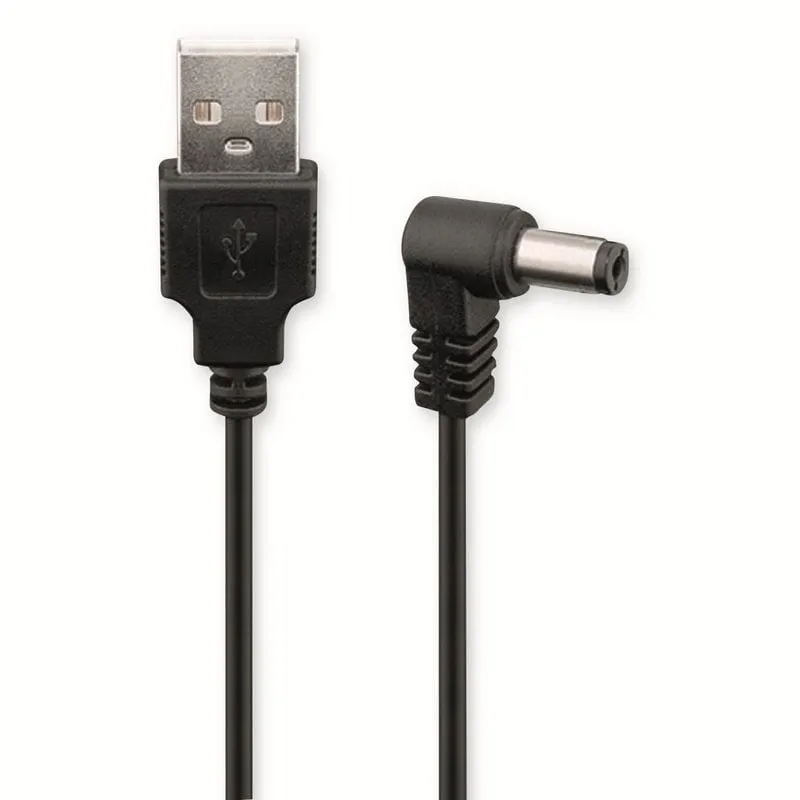 Cavo di alimentazione USB a CC Goobay angolato 2,5x5,5 mm 1 m Nero