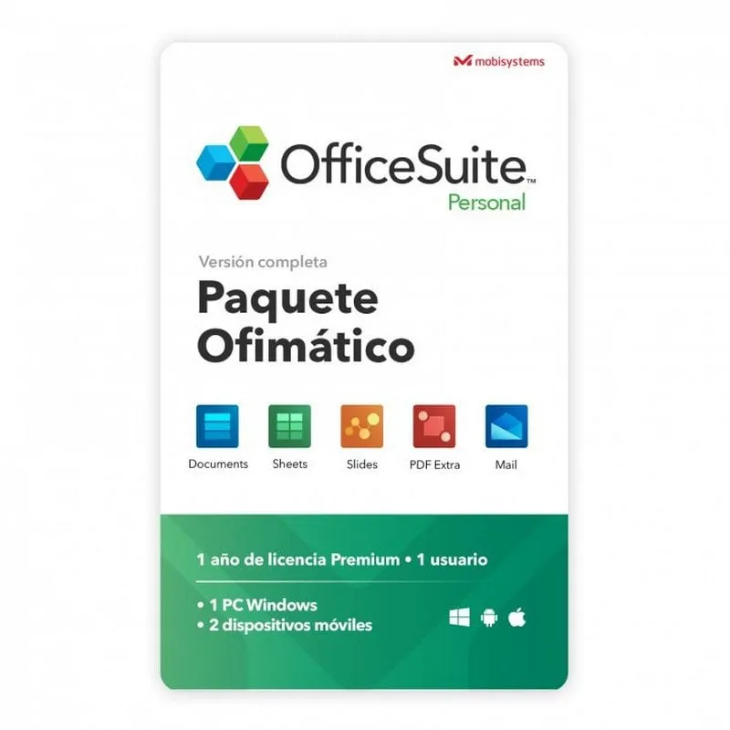 Software OfficeSuite Personal 1 utente 50 GB 1 anno Windows Android iOS