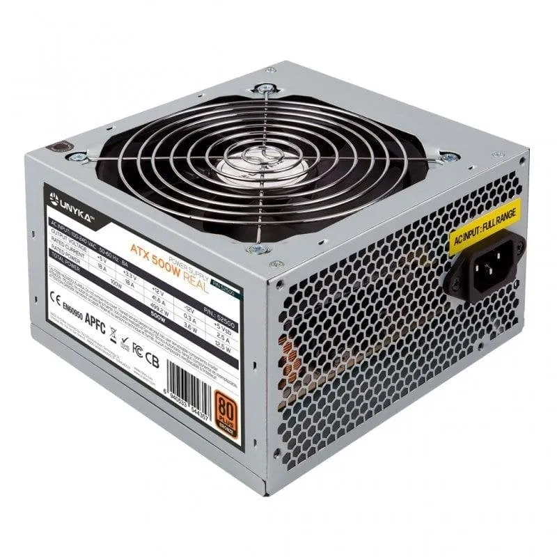 Alimentatore UNYKAch ATX 500 W 80 PLUS Bronze PFC attivo