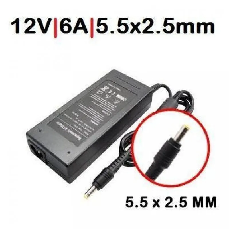 Caricabatterie per monitor TFT 12V 6A 72W