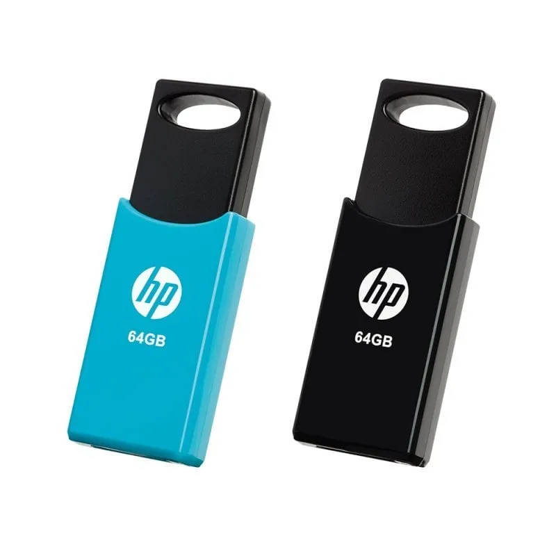 HP v212w 64 GB USB 2.0 confezione da 2 unità Nero/Blu