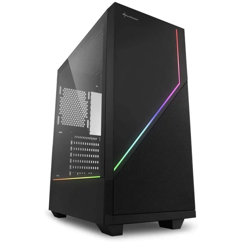 Sharkoon RGB Flow Vetro temperato USB 3.1 Nero