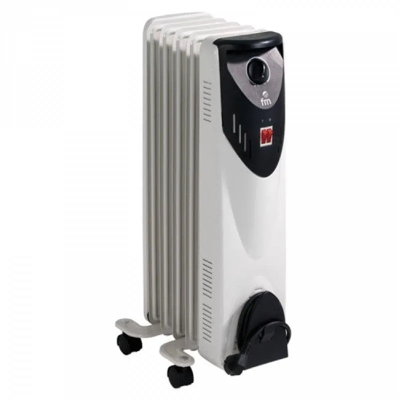 Radiatore a Olio FM Calefacción RW-10 1000W 5 Elementi Termostato Meccanico