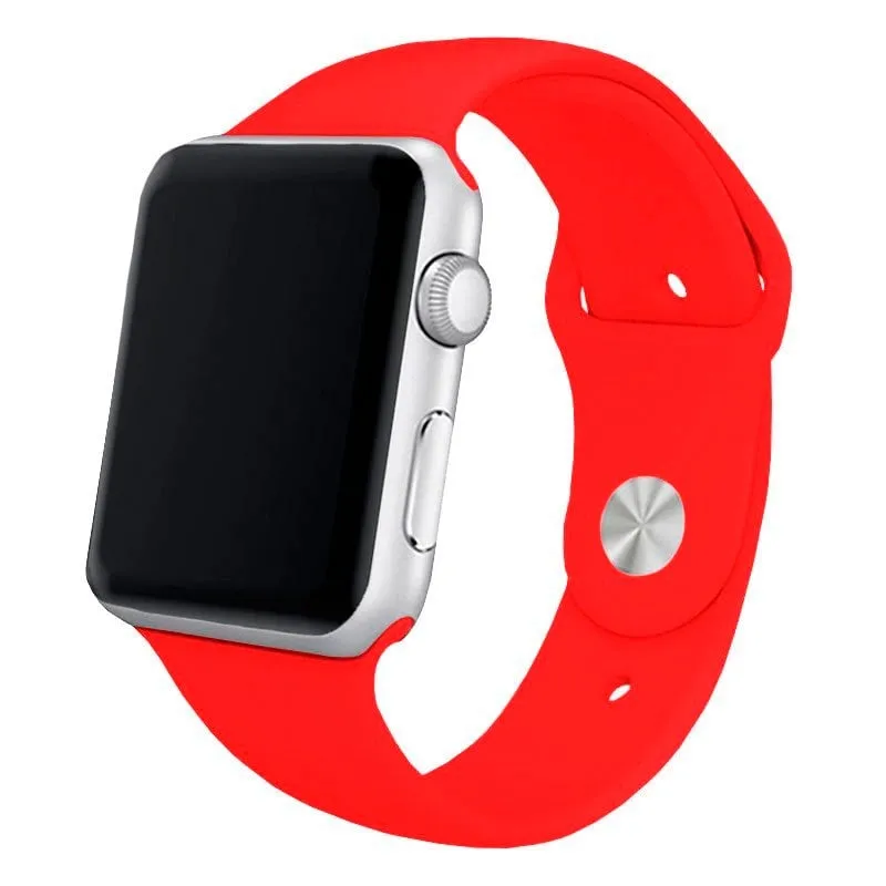 Cinturino in caucciù rosso freddo per Apple Watch Watch 42/44 mm Serie 1/2/3/4/5/6/SE