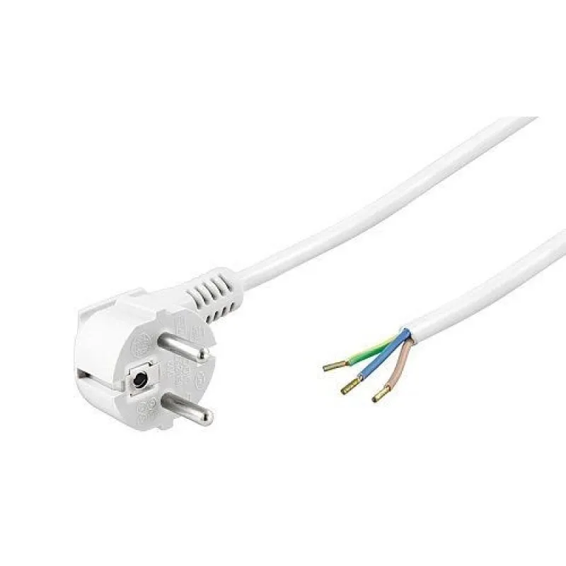 Cavo di alimentazione Goobay CEE7 tipo F a terminali 3x0,75 mm 1,5 m bianco