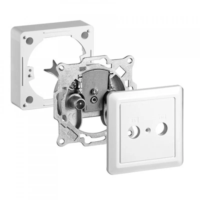Goobay Base da Superficie con Telaio per Presa TV/Radio Bianca