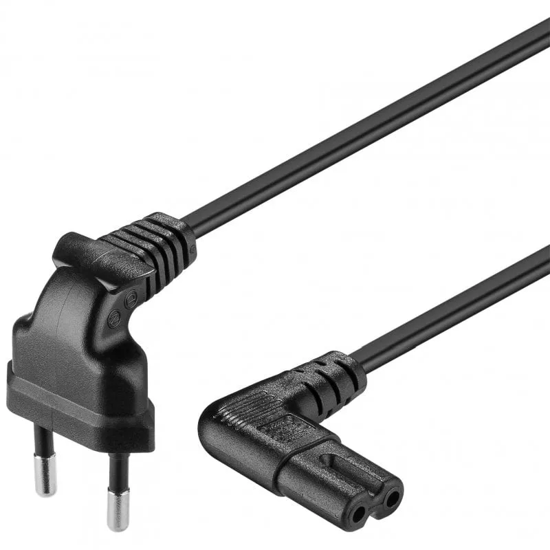 Cavo di alimentazione Goobay IEC-320/C7 Angolato 30 cm Nero