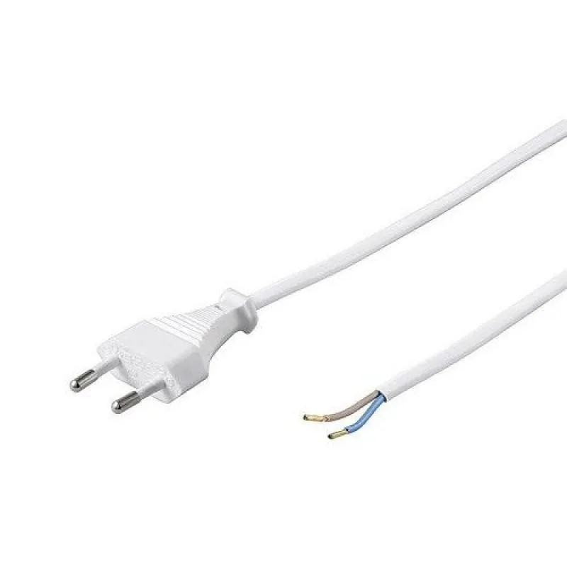 Cavo di alimentazione Goobay tipo C CEE7 maschio a terminali 2x0,75 mm 1,5 m bianco