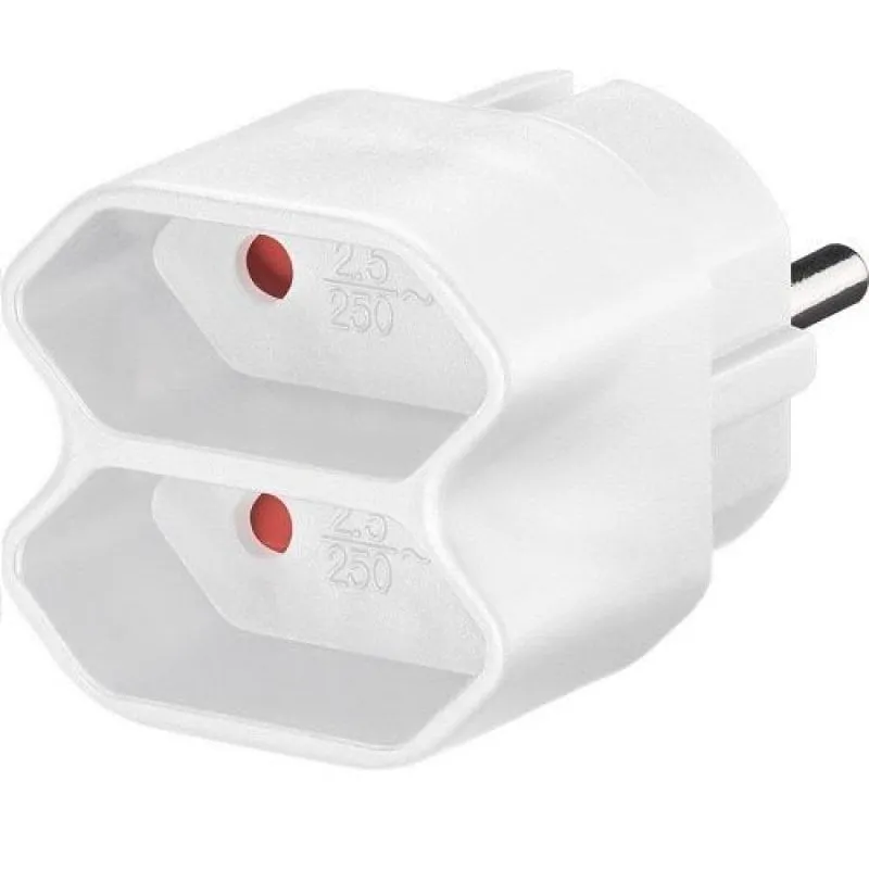 Adattatore doppia spina europea Goobay bianco