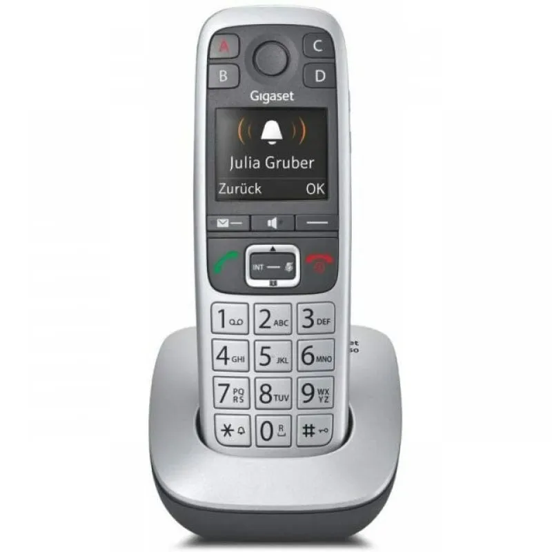 Telefono cordless Gigaset E560A per anziani DECT Nero/Argento