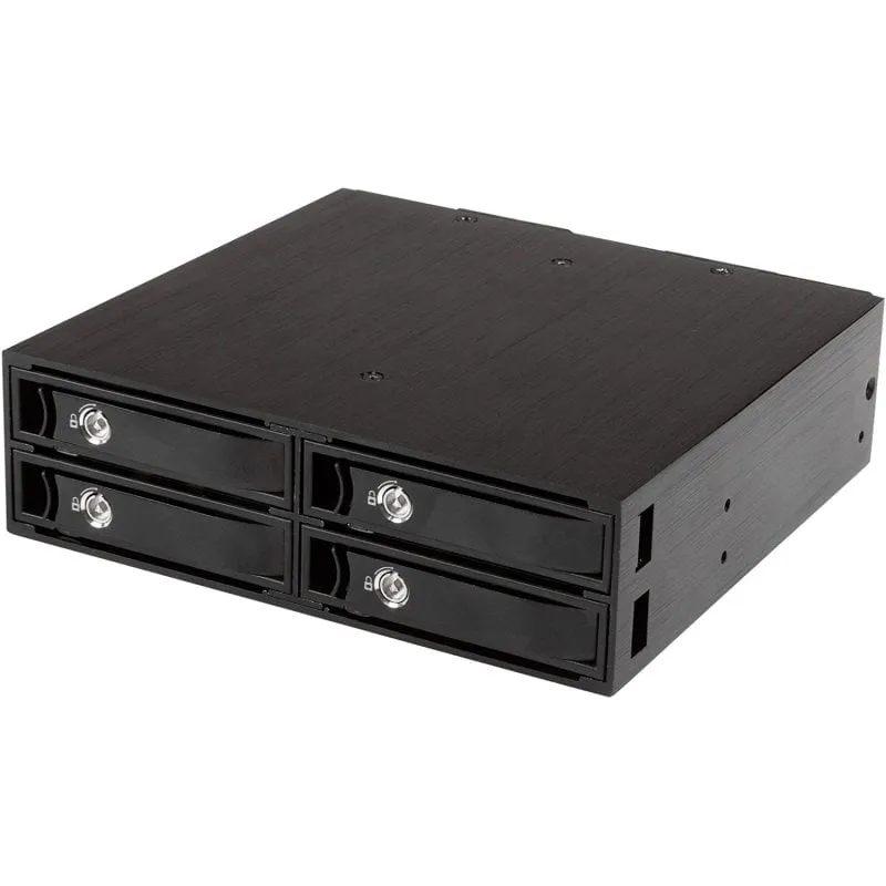 StarTech.com Backplane mobile per rack hot-swap 5,25" a 4 alloggiamenti HDD SATA/SAS da 2,5" - 6 Gbps