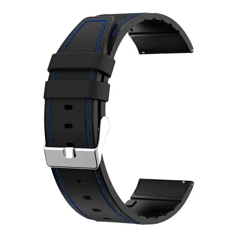Fantastico cinturino universale in caucciù nero da 22 mm per Amazfit GTR/Stratos/Huawei/Samsung/Cool Bristol