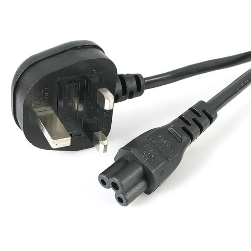 StarTech.com Cavo di Alimentazione per Notebook da 1m Cavo Elettrico AC di Ricambio per Alimentatori da BS 1363 UK a C5 2.5A-250V, 18AWG, Omologato UL