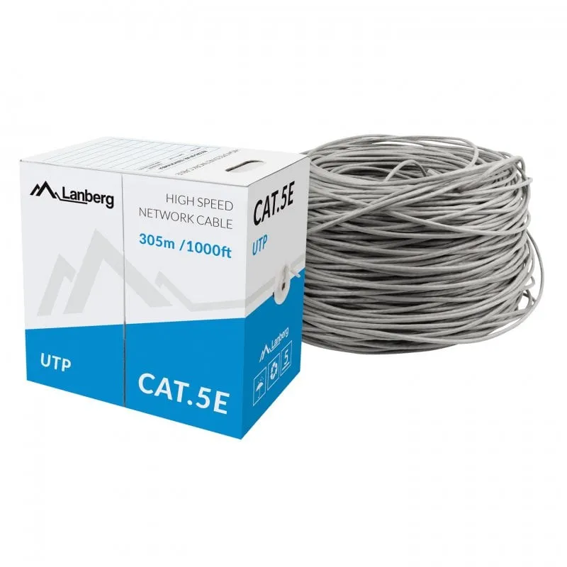 Cavo di rete Lanberg Coil RJ45 Cat.5E UTP rigido CCA 305 m Grigio