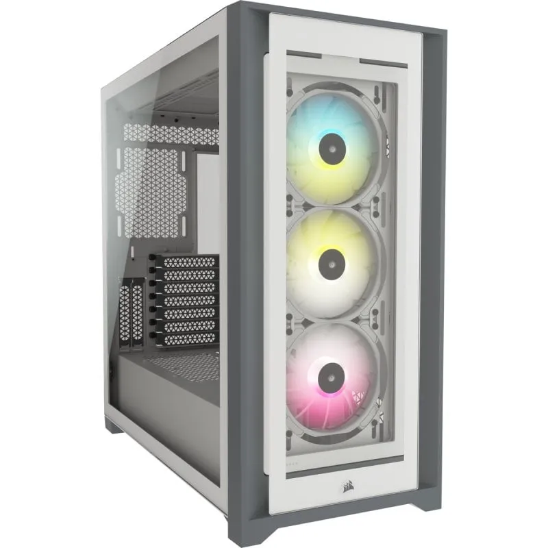 Corsair iCUE 5000X RGB Vetro temperato USB 3.0 Bianco