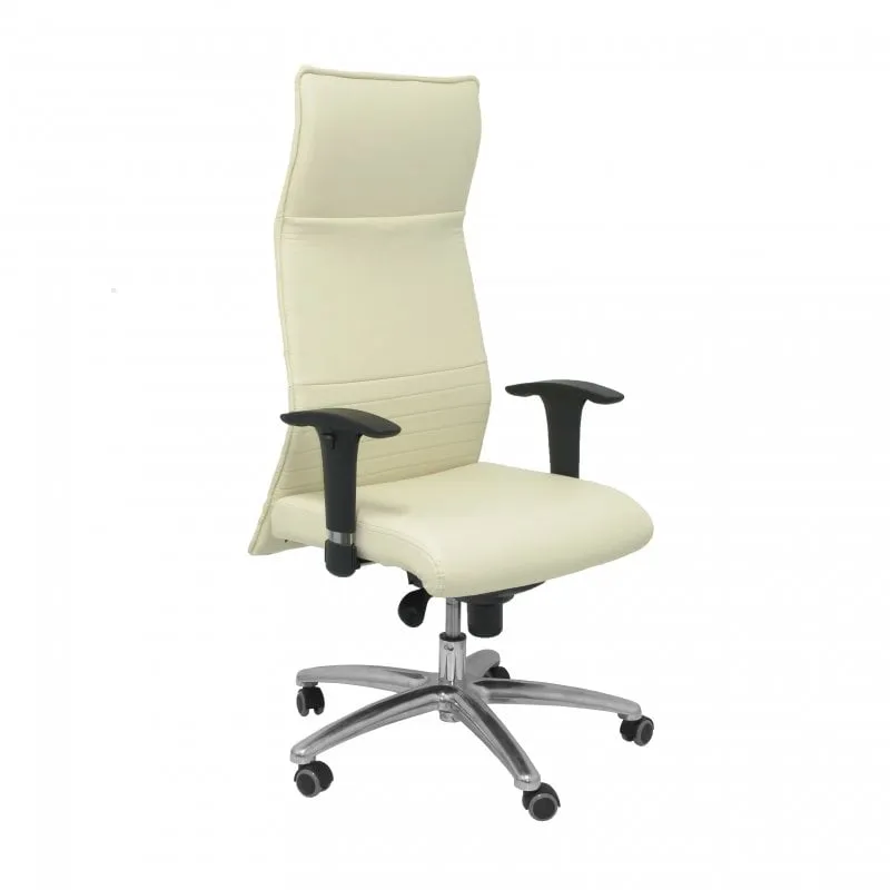 Poltrona Piqueras y Crespo Albacete XL in ecopelle con memory foam crema