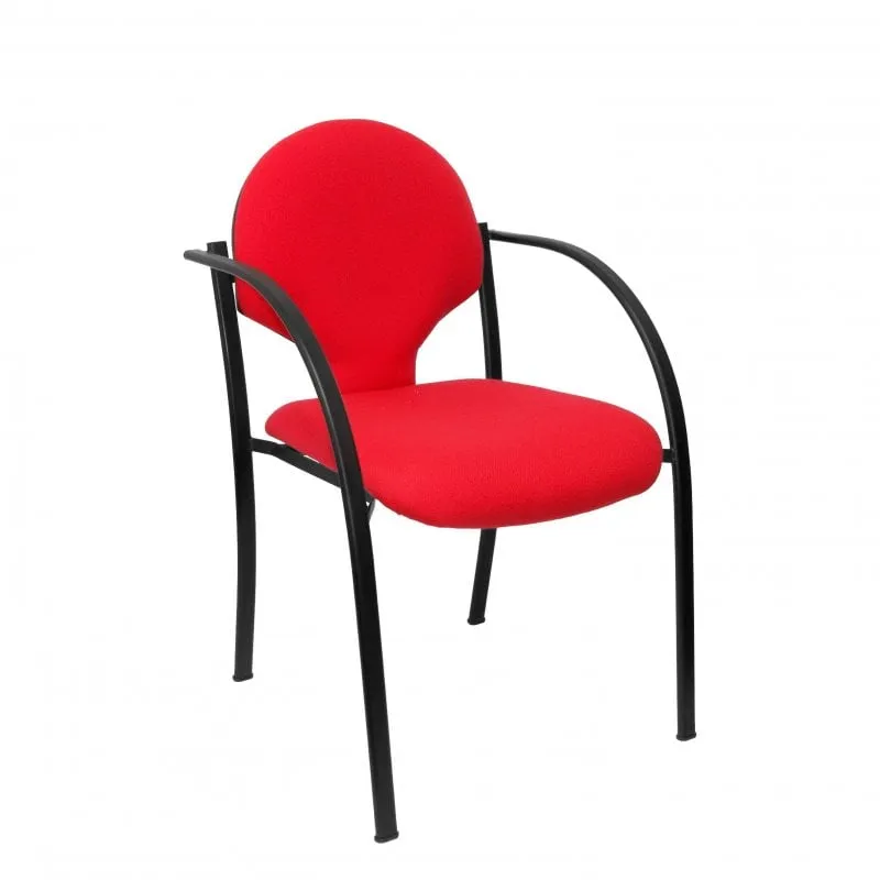 Piqueras y Crespo Hellin Confezione da 2 sedie con telaio nero Bali Red