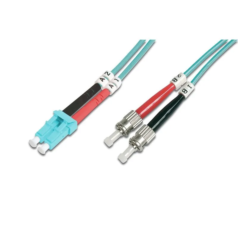 Cavo di collegamento in fibra ottica duplex Digitus LC ST/BFOC da 1 m blu