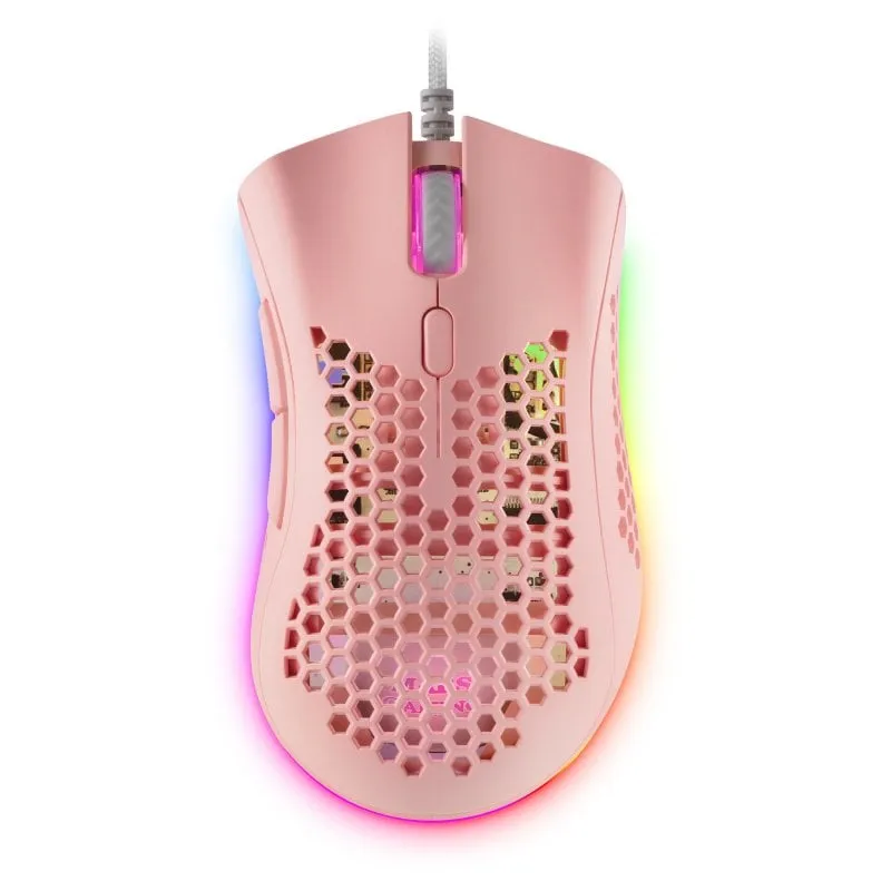 Mouse da gioco Mars Gaming MMEX RGB 32000 DPI Rosa